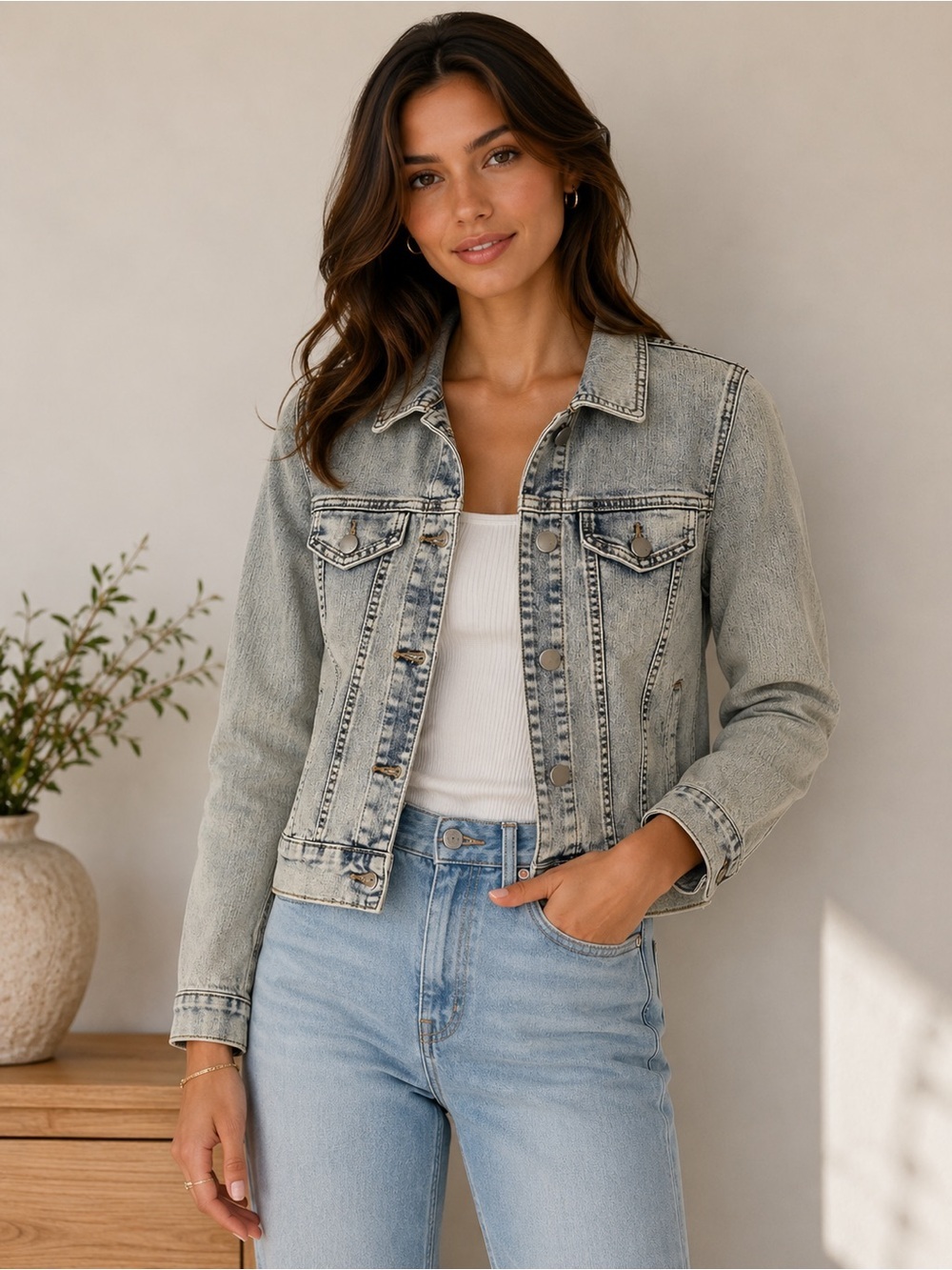 Wax jeans Denim Jacket with Button Closure Sz S